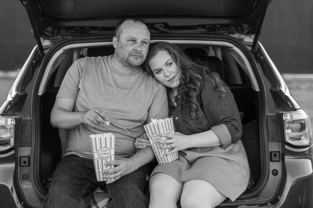 Engagement Session at the South drive-In Theatre