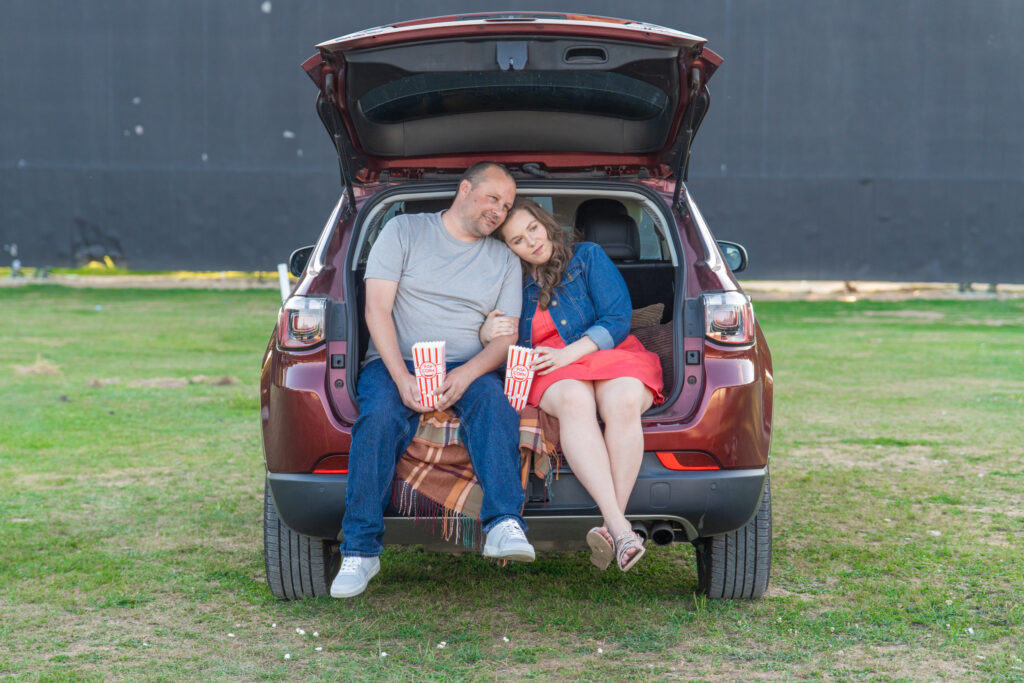 Car date at the South Drive-In Theatre